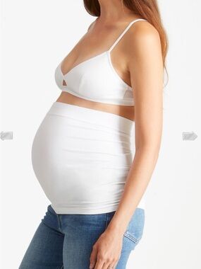 Ingrid & Isabel Beband Seamless Maternity Belly Band, White, Size S/M